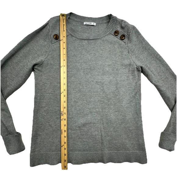 Pink Clover Womens Size Large Sweater Carson Gray Cuffed Sleeve Button Accent - Picture 4 of 6